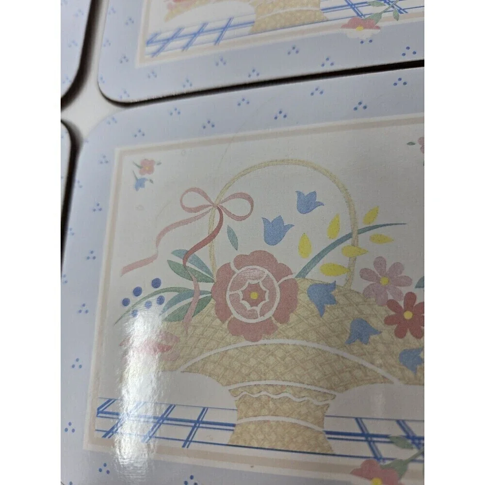 VINTAGE JASON NEW ZEALAND SIX COASTERS WITH BOX COUNTRY BASKET 1980S CORK BACK
